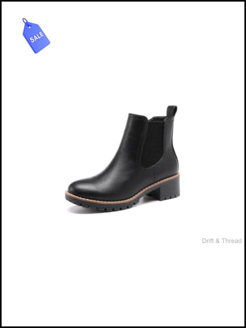 PU Chunky Heel Chelsea Booties Ankle Boots Slip On